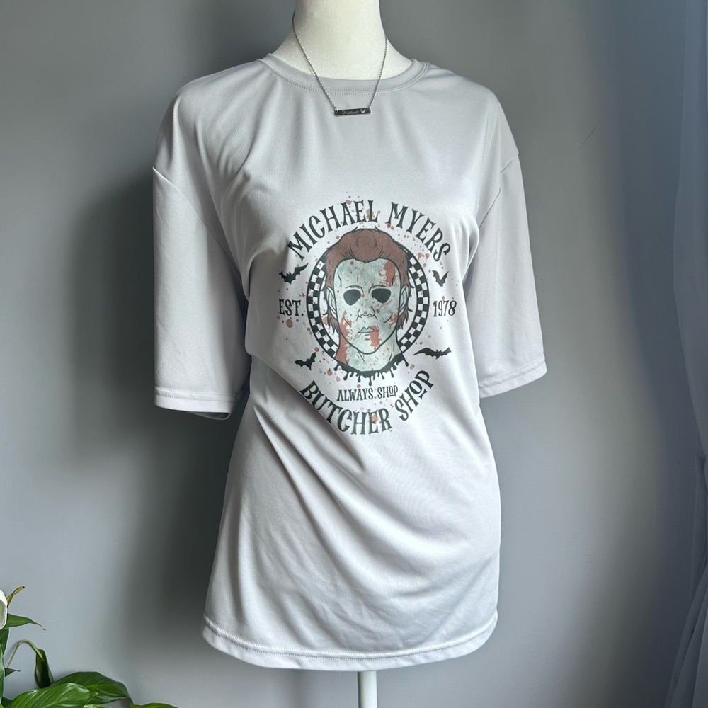 Horror Movie Halloween Short Sleeve Graphic Tee